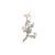 Metal Blossoming Branch Brooch in 925 Sterling Silver With Enamel & Cz Accents For Sale - Image 7 of 13