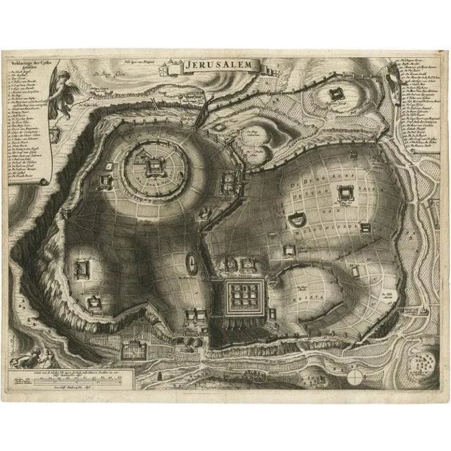 Antique Detailed Map of Jerusalem, 1698 For Sale - Image 6 of 6