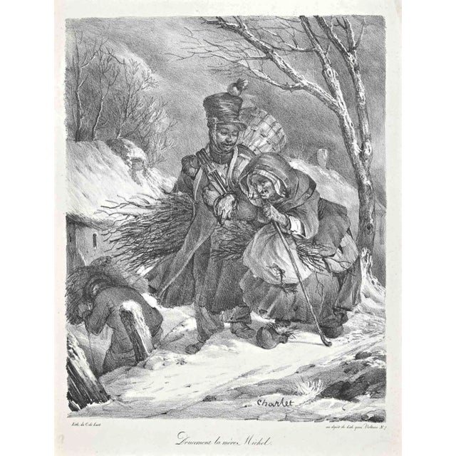 After Nicolas Toussaint Charlet, Doucement la Mère, Lithograph, Mid-19th-Century For Sale