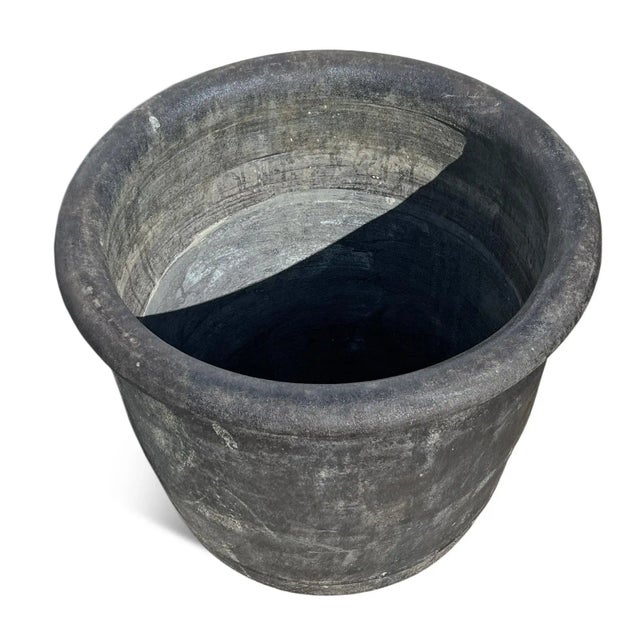 Farmhouse Vallea Black Earth Ware Vintage Pot Planter For Sale - Image 3 of 4
