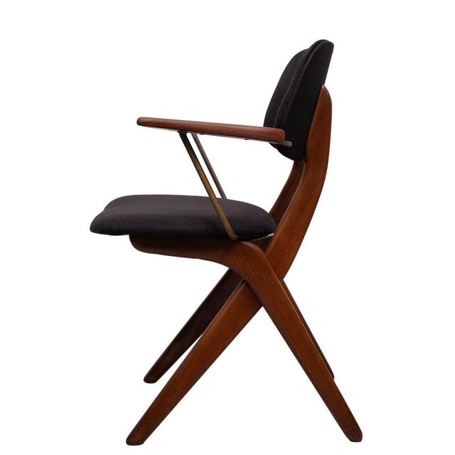 Dutch Scissors Dining Chairs by Louis van Teeffelen for WéBé, 1950s, Set of 5 For Sale - Image 9 of 18