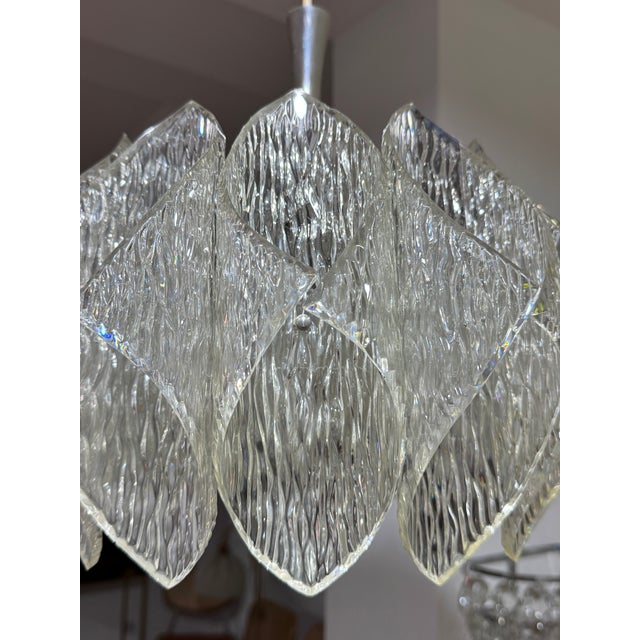 Glass Brutalist Acrylic Pendant in the style of Kalmar, Austria, 1960s For Sale - Image 7 of 11