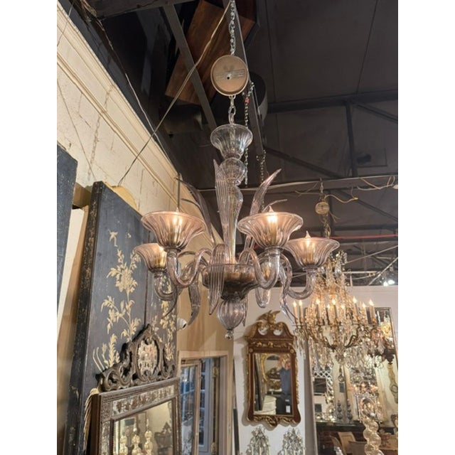 Modern Modern Fume’ Murano Glass Chandelier For Sale - Image 3 of 6