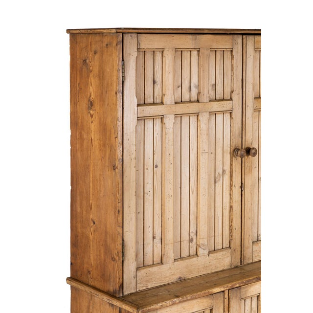 Brown English House Keepers Cabinet in Pine For Sale - Image 8 of 14
