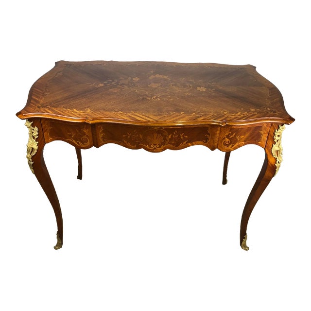 Late 19th Century French Louis XV Style Bureau Plat or Antique French Writing Desk For Sale