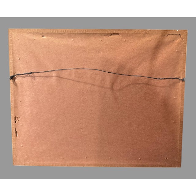 Mid 20th Century Vintage Cottage Dockside Landscape Framed Pastel Watercolor Painting W Boat For Sale - Image 5 of 6