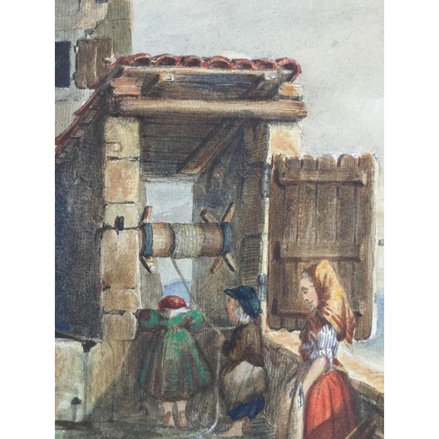Nicolas Renie, The animated well, 1851, Watercolor For Sale - Image 4 of 8