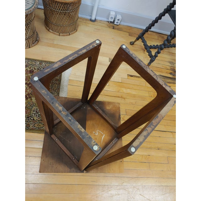 Brown 1964 Broyhill Saga Pedestal Walnut Dining Table With 2 Leaves For Sale - Image 8 of 10