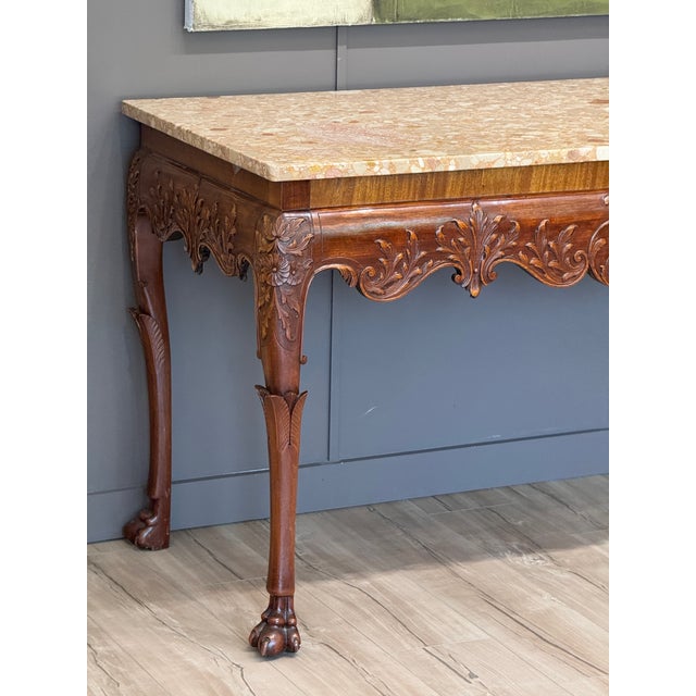 Early 19th Century Irish Carved Mahogany Console Table With Marble Top For Sale - Image 6 of 8