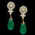 GIA Certified 28 Ct Emerald Cabochon & Diamond Drops Hanging Earrings 14 KYG For Sale - Image 17 of 18