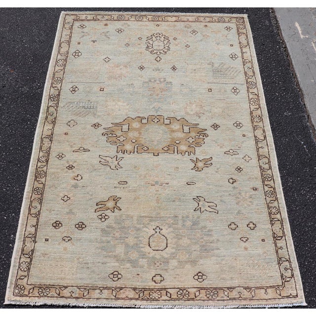 Brown Elegance Modern Tabriz Style Rug by Keivan Woven Arts 3'2 X 4'11 For Sale - Image 8 of 14