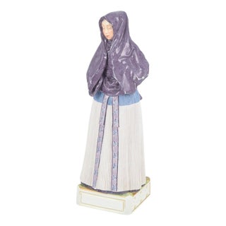Woman in Traditional Folk Costume Figurine in Porcelain from Royal Copenhagen For Sale