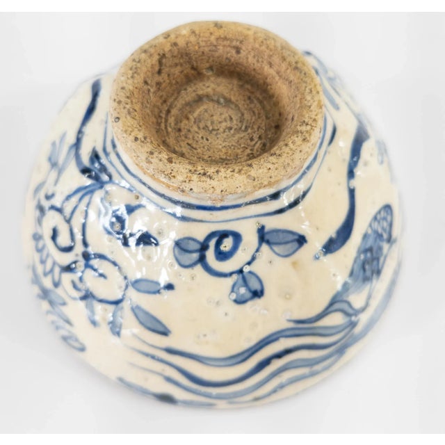 Early Korean Chinoiserie Blue and White Bowl For Sale - Image 9 of 13