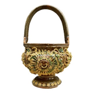 Antique Tuscan Ceramic Warmer in Terracotta For Sale
