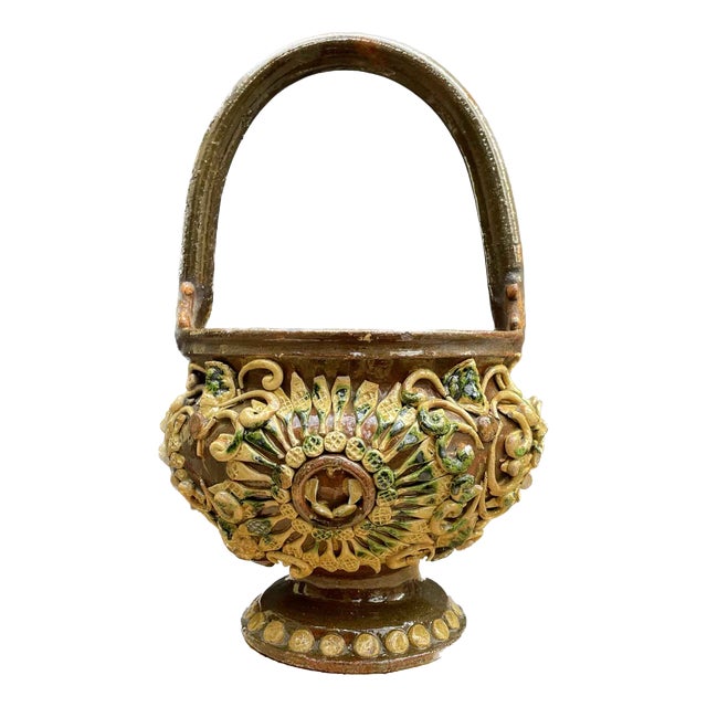 Antique Tuscan Ceramic Warmer in Terracotta For Sale