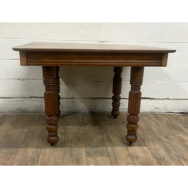 English Vintage English Oak Pub Table Dining Table For Sale - Image 3 of 9