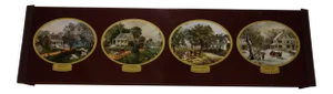Vintage Currier & Ives Four Seasons Warming Tray / Hot Plate