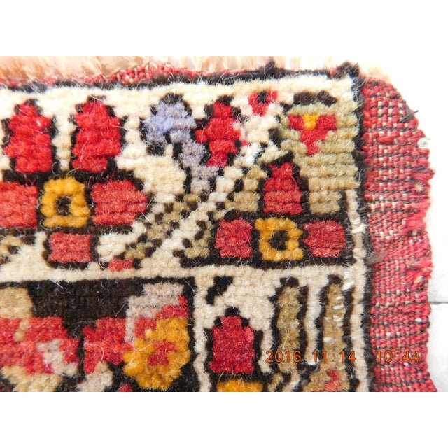 Vintage Afghan Rug Mat - 1'6" X 1'7" For Sale - Image 4 of 8