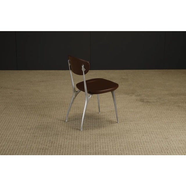 Brown Pair of Shelby Williams 'Gazelle' Sculptural Aluminum Side Chairs, 1960s For Sale - Image 8 of 18