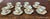 White Set 8 Japanese Porcelain Lotus Shaped Demitasse Cups & Saucers, C1970s For Sale - Image 8 of 10
