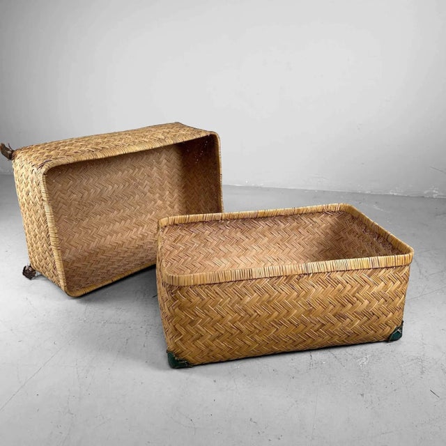 Japanese Gyori Bamboo Storage Basket, 1960s For Sale - Image 6 of 10