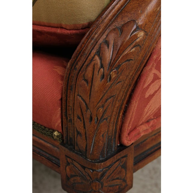 Vintage French Provincial Upholstered Love Seat Settee For Sale - Image 16 of 18