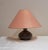 Vintage German Table Lamp with Handmade Ceramic Base from Thoms and Original Salmon-Colored Fabric Shade, 1980s For Sale - Image 10 of 10