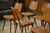 Vintage Brown Oak Chairs, 1960s, Set of 8, in Very Good conditions. Designed 1960 to 1969