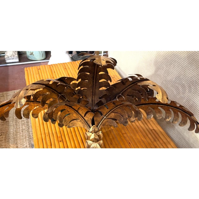 Pair of Maison Jansen Gilt Metal Palm Tree Sconces, France, 20th Century For Sale - Image 12 of 15