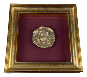 Bronze Sculpture Picture with Gilded Wood Frame