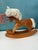 Charming vintage wooden rocking horse crafted from oak with a soft yarn mane and tail. The rocking horse has an unusual...