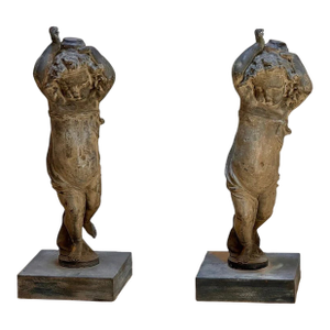 Pair of 18th-Century English Lead Putti