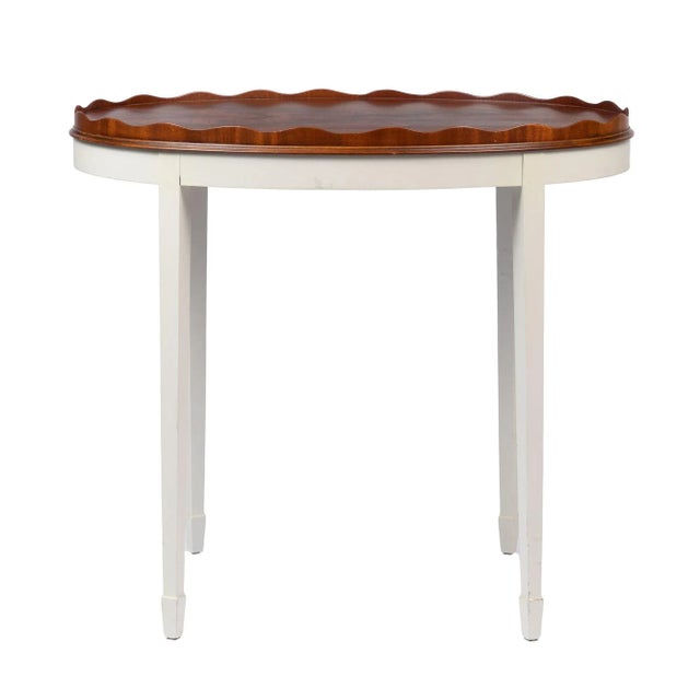 Vintage Figured Mahogany Tray Table on Painted Base For Sale In Chicago - Image 6 of 13