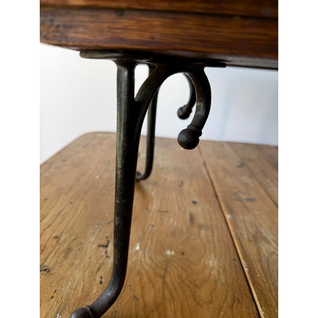 19th Century Antique Cobblers Stool-Carved-Egg and -Dart Trim, Green Leather and Iron Legs. For Sale - Image 4 of 12