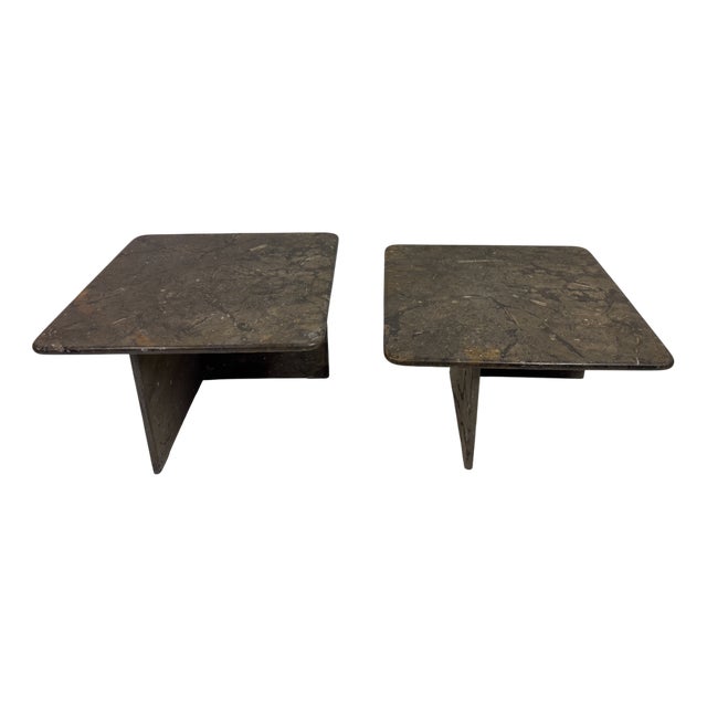 Fossil Stone Nesting Coffee Tables, 1980s, Set of 2 For Sale