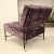 Vintage Purple Velvet armchair in Black Rod Frame and Brass Finials from Poltrona, 1950s For Sale - Image 6 of 7