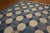 1930s Blue White Octagonal Antique Indian Cotton Dhurrie Rug 12'3" X 19' Flat Weave Cotton Carpet For Sale - Image 10 of 17