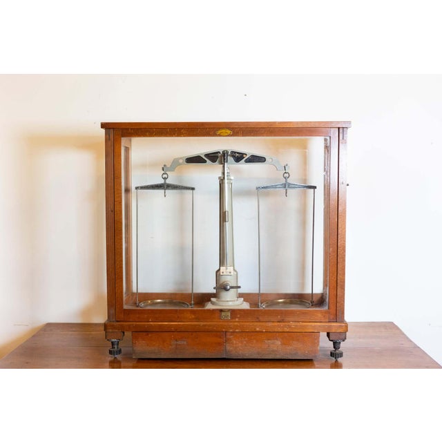 Industrial 20th Century German Glass Case Scale For Sale - Image 3 of 18