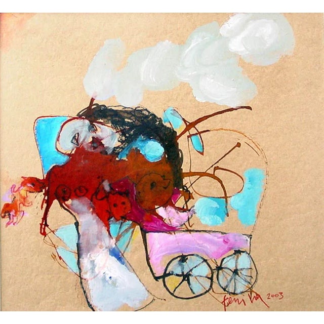 The Stroll in the Park, Original Oil Painting, 2003 For Sale - Image 3 of 3