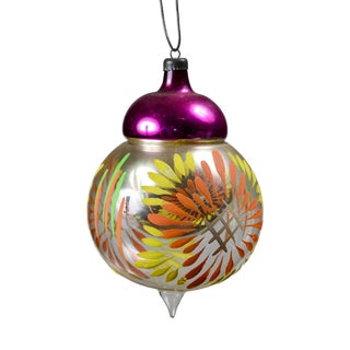 Double-Blown Hand-Painted Christmas Bauble, Germany, Early 1900s For Sale