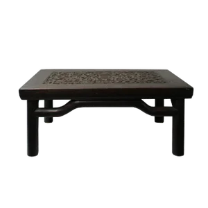 Brown Oriental Round Legs Dragon Rectangular Display Table Stand