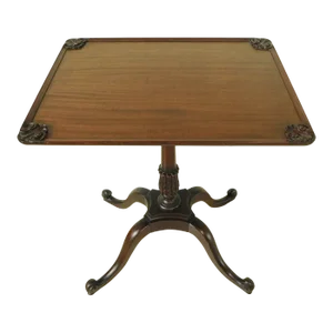 Early 20th Century Imperial Grand Rapids Carved Mahogany Wood Pedestal Accent Table