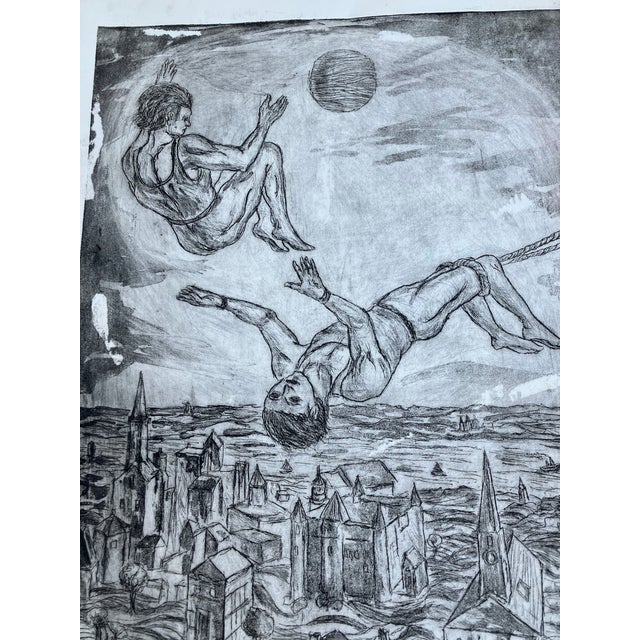 Original etching on heavy paper image size is approximately 17.5 x 24 paper size is approximately 22 x 30 unsigned unframed