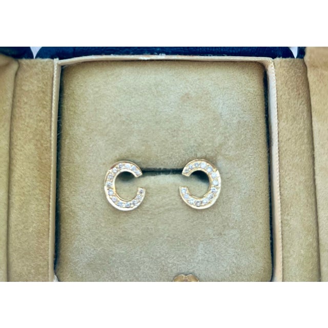 2020s Diamond Stud Earrings in 18k Gold - 2 Pieces For Sale - Image 5 of 6