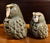 1970s Vintage Japanese Mottled Glazed Stoneware Owl Candle Lanterns, 1970s, Set of 2 For Sale - Image 5 of 11