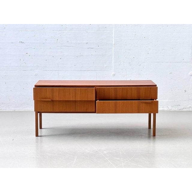 Wood Mid-Century Modern Danish Teak Lowboard with Four Drawers, 1960s For Sale - Image 7 of 18