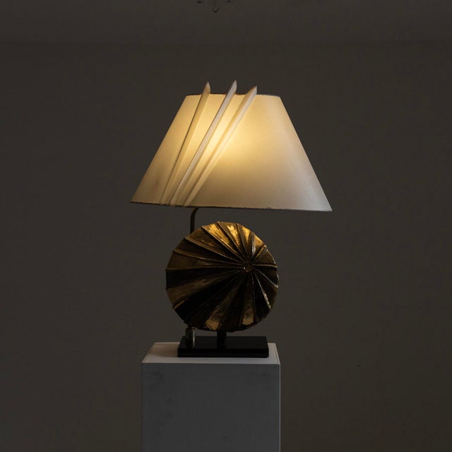 Golden Ceramic Table Lamp, 1960s For Sale - Image 11 of 12