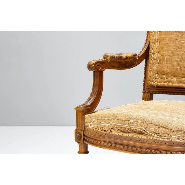 Set of Walnut Armchairs For Sale - Image 6 of 9