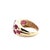 Early 21st Century 14k Yellow Gold Oval Ruby & Natural Diamond Dome Design Ring, Size 6 For Sale - Image 5 of 9