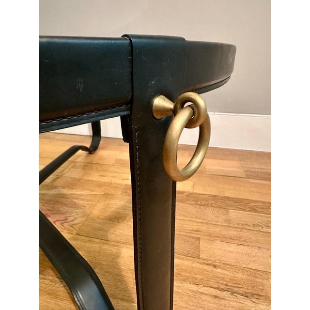 Circular Leather Coffee Table by Jaques Adnet for Gubi, 1990 For Sale - Image 10 of 11